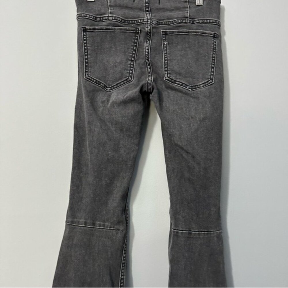 Free People Flare Jeans Black Washed High Rise Y2K Retro Size 24 Boho - Picture 9 of 16